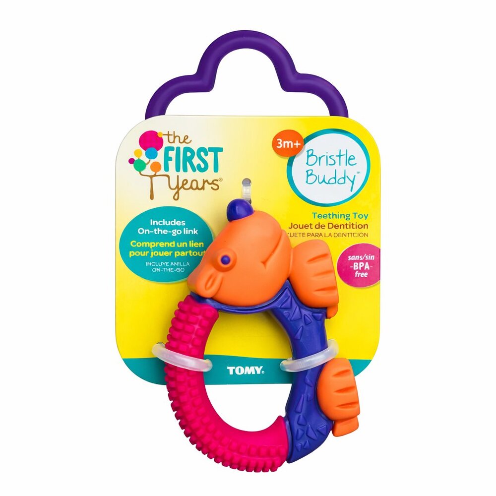 First Years Bristle Buddy-Pink Toddler Teether For 3M+ New Sealed ( ADD-ON ONLY）